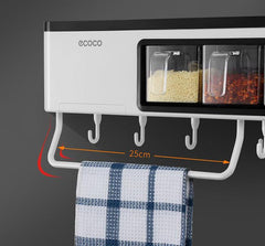 ECOCO Kitchen Shelf Storage Rack/Nail-Free Multi-function Wall-Mounted Kitchen Shelf Knife Kitchenware Storage Box Utensils Storage Box