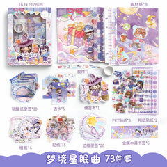 creative kawaii scrapbooking kit – stickers, washi tape & gift set