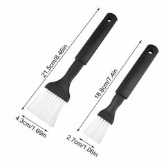 Black plastic handle pastry and oil baking brushes set of two.