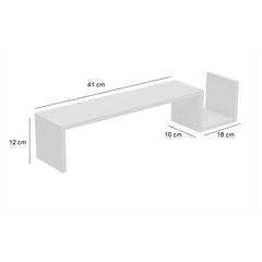 S Shape Floating Wall Shelves Set of 2 MDF Wall Mounted Shelf for Living Room, Bedroom, Office Décor - Display Rack for Cosmetics, Kitchen Wall Storage Unit