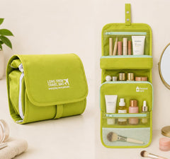 Green Foldable Travel Bag Hanging Toiletry Organizer Storage Pouch