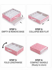 Foldable Blue Multi Grid Women Personal Stuffs Organizer Storage Case