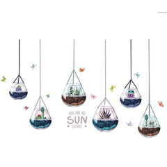 SUN YOU ARE MY SHINE Botanical Terrarium Hanging Wall Decals Sticker