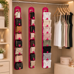 Multi-Hole Closet Organizer Hanger For Belts Scarves And Bags