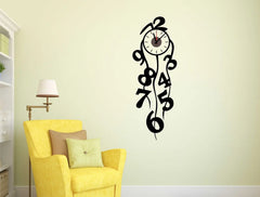Modern Abstract Flowing Numbers Wall Clock With Pendulum Art