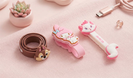 Set of 2 Disney Cartoon Character Silicone Cord Winder Cable Organizer