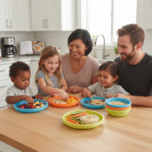 IKEA Pack of 3 Colorful Stackable Plastic Sets For Kids Daily Meals