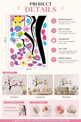 Colorful Cartoon Wall Sticker Sheet – Fun Floral & Bird Designs