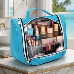 Dundes Blue Hanging Travel Toiletry Organizer Makeup Cosmetic Bag