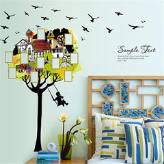 Creative Family Tree Wall Sticker With Photo Frames And Birds