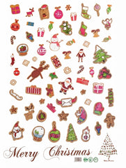 Festive Christmas Tree Santa Snowman Vinyl Wall Sticker Decal