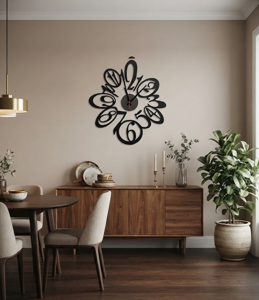 Modern Artistic Spiral Numbers Wall Clock Vinyl Decal Art