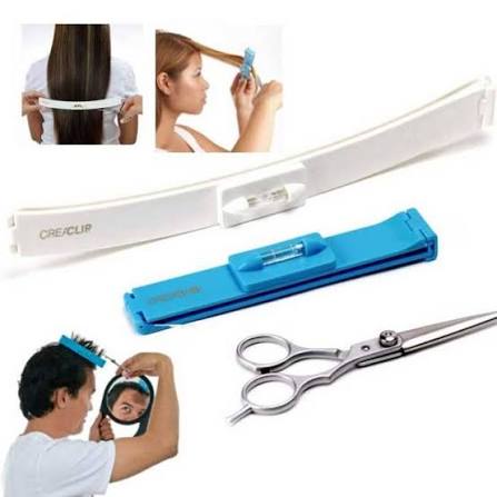 CreaClip Professional DIY Hair Cutting Tool Set With Level Bar