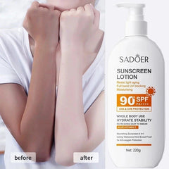 Hydrating Sadoer Sunscreen Lotion SPF 90 PA++++ 220g Body Use