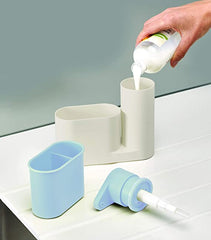 2-in-1 Liquid Soap Dispenser and Kitchen Sponge Holder Caddy Set
