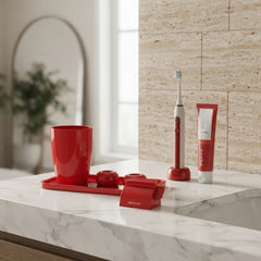 Anya Portable Toothbrush Holder Set with Tumbler and Toothpaste Dispenser