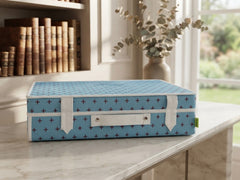 Foldable Blue Multi Grid Women Personal Stuffs Organizer Storage Case