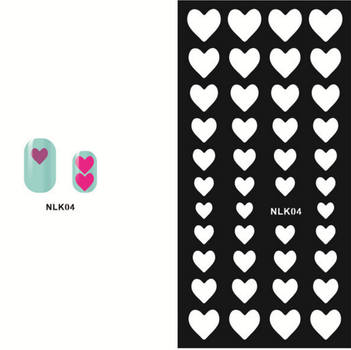 Hearts Print Vinyl/ Stencil/ Nail Decal NLK04 Online Shopping