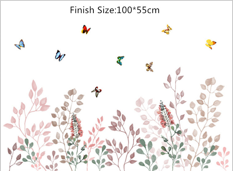 Wallpaper Sticker Tiny Butterflies On Bushes Theme Home Décor