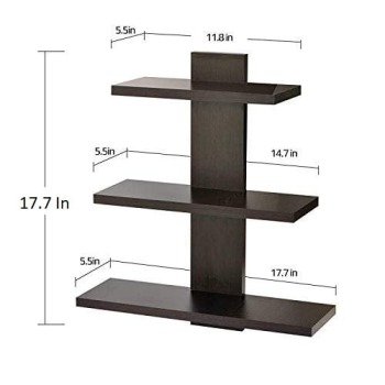 Dimensions for four tier for wall mounted floating shelf 
