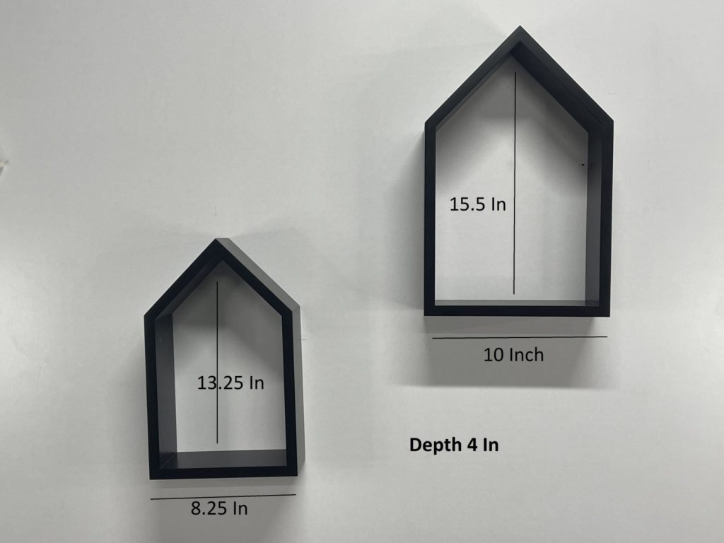 Dimensions For House Shape Wall Mounted Floating Shelf 
