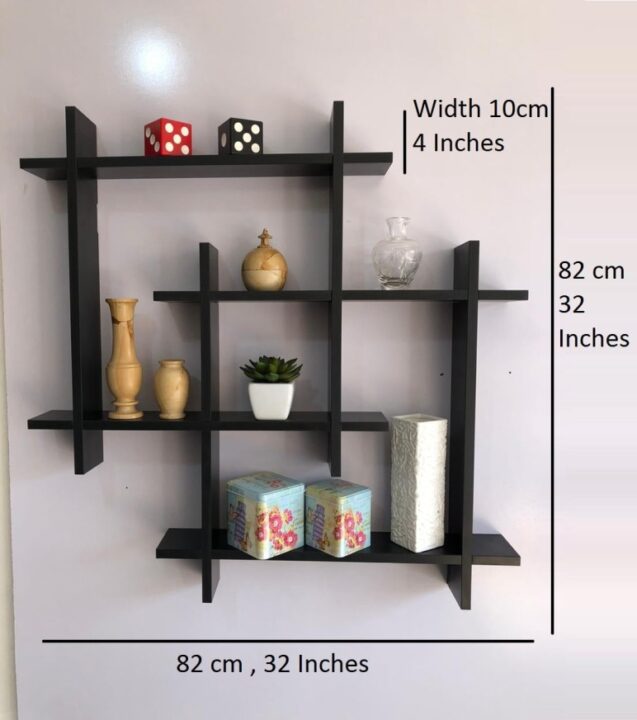 Dimensions for Interlocked Square Floating Wall Mounted Shelf