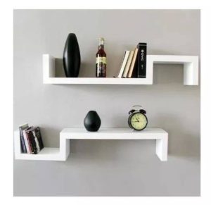 S-shaped wall hanging shelf
