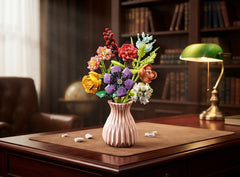 Botanical Flower Building Blocks Set with Vase Exquisite Gift Packaging