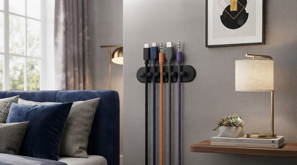 Universal Cable Holder Multi Slot Desktop Cord Organizer Clip