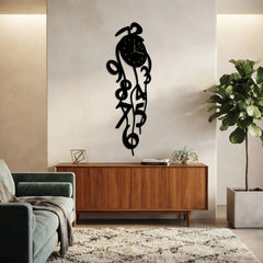 Modern Abstract Flowing Numbers Wall Clock With Pendulum Art