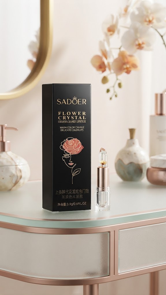 Sadoer Flower Crystal Colour Change Lipstick Warm Delicate Lips Balm