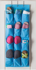 12-Pocket Hanging Shoe Organizer Over the Door Space-Saving Storage Organizer.
