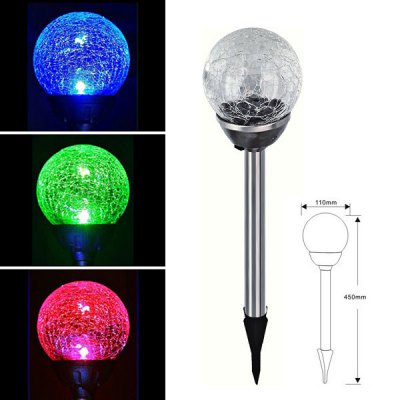 6 Color Changing Cacked Glass Solar Light Set of 2