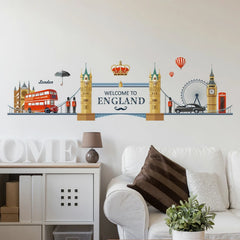 London England Cityscape Landmarks Removable Vinyl Wall Sticker Decal Mural Art
