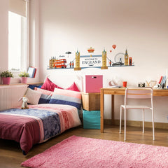 London England Cityscape Landmarks Removable Vinyl Wall Sticker Decal Mural Art