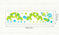 Green Wall Clock Beautiful Sticker Wall Clock For Home Decor.
