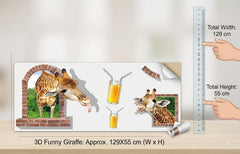 3D Giraffe Brick Arch Window Wall Sticker Decal Home Decor