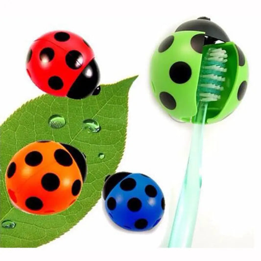 Ladybug Toothbrush Holder Red Green Orange Blue Wall Suction