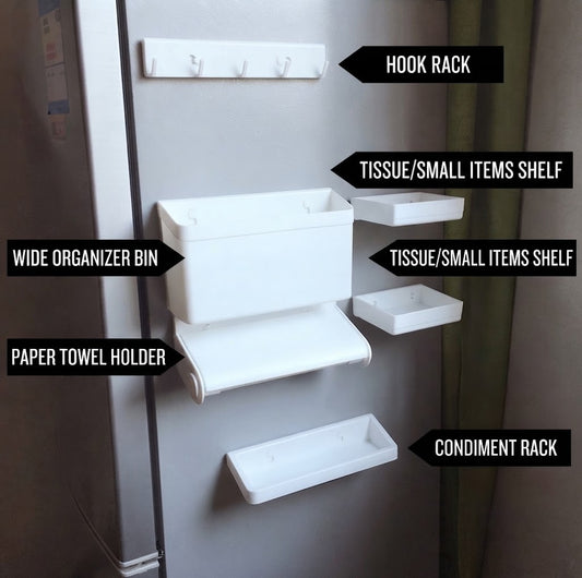 Magnetic Refrigerator Storage Rack Set With Tissue Holder And Shelves