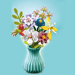 Colorful Flower Bouquet Building Kit – DIY Vase Brick Set