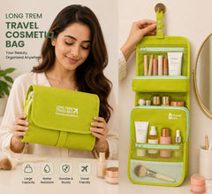 Green Foldable Travel Bag Hanging Toiletry Organizer Storage Pouch