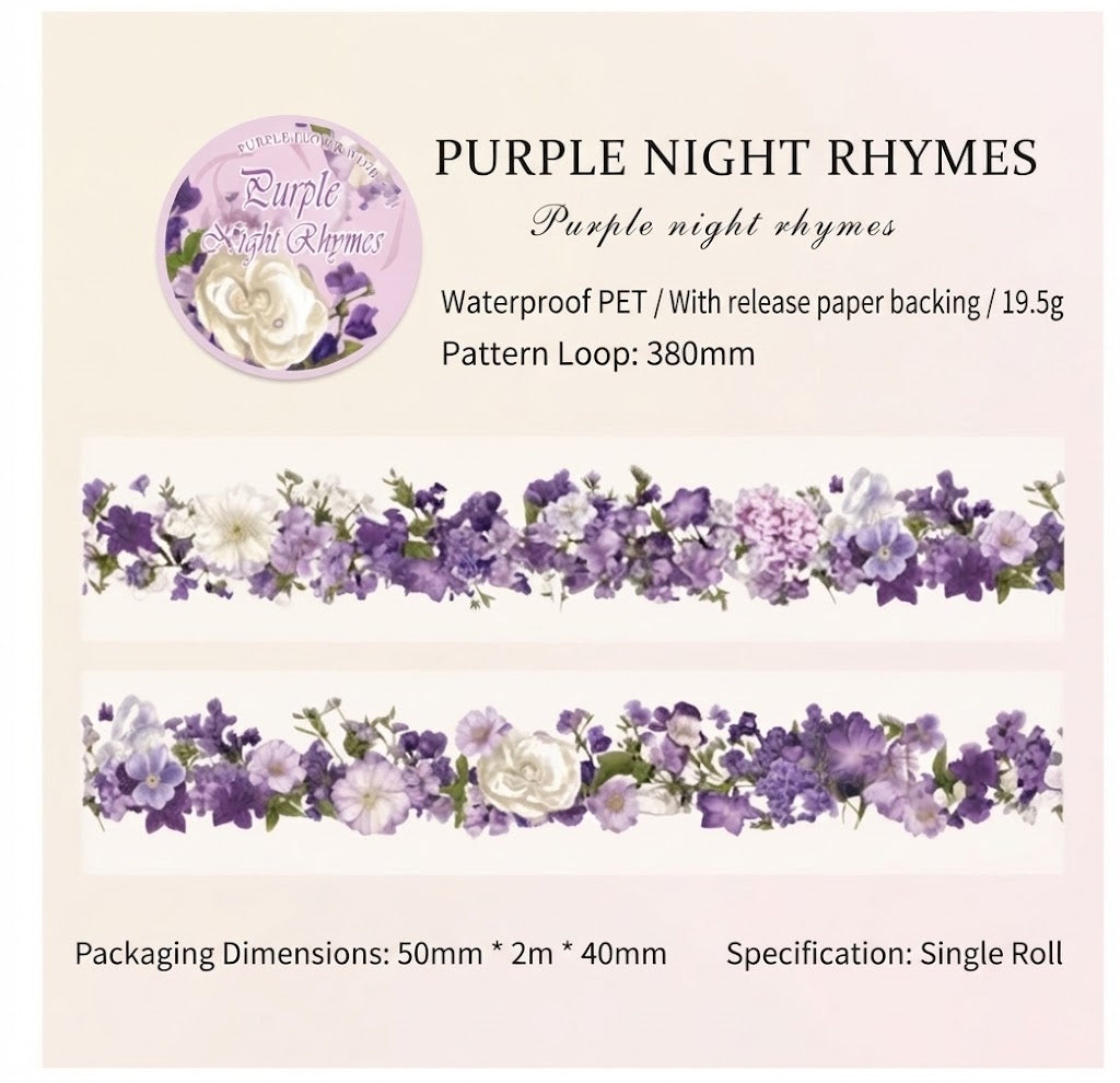 Botanical Floral PET Decorative Tape Assorted Journaling Craft Roll Set