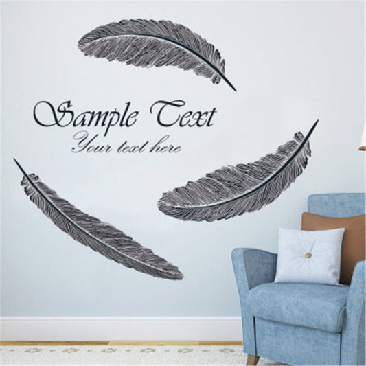3 Big Size Birds Feather Wall Sticker, Creative PVC Wallpaper Sticker For Lounge, Kitchen, Drawing Room