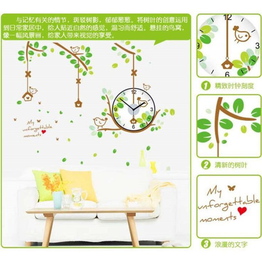 Tree Branches Clock Sticker Modern Wall Clock Sticker Design For Home Decor.