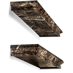 Decorative Brown Marble Finish Floating Wall Shelves For Living Room