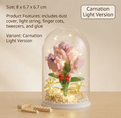 Magical Fairy Flower Building Block Set with LED Glass Dome