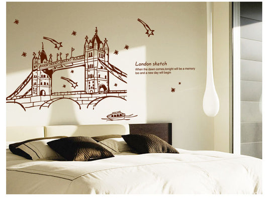 London Bridge Wall Sticker, Creative PVC Wall Paper Sticker For  Bedroom, Living Room, Drawing Room  Wall Art Decal