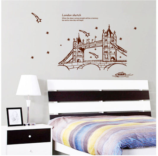 London Bridge Wall Sticker, Creative PVC Wall Paper Sticker For  Bedroom, Living Room, Drawing Room  Wall Art Decal