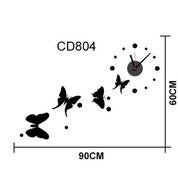 Black Butterfly Wall Clock Beautiful Sticker Clock For Home Decor.