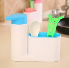 2-in-1 Liquid Soap Dispenser and Kitchen Sponge Holder Caddy Set